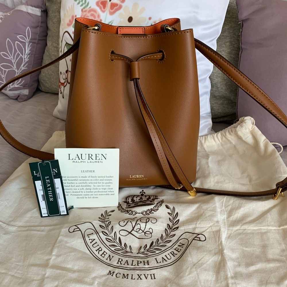 Ralph Lauren Mini Debby Leather Drawstring Bag